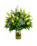 15 Yellow Roses Arrangement with Vase - Landen’s Flowers