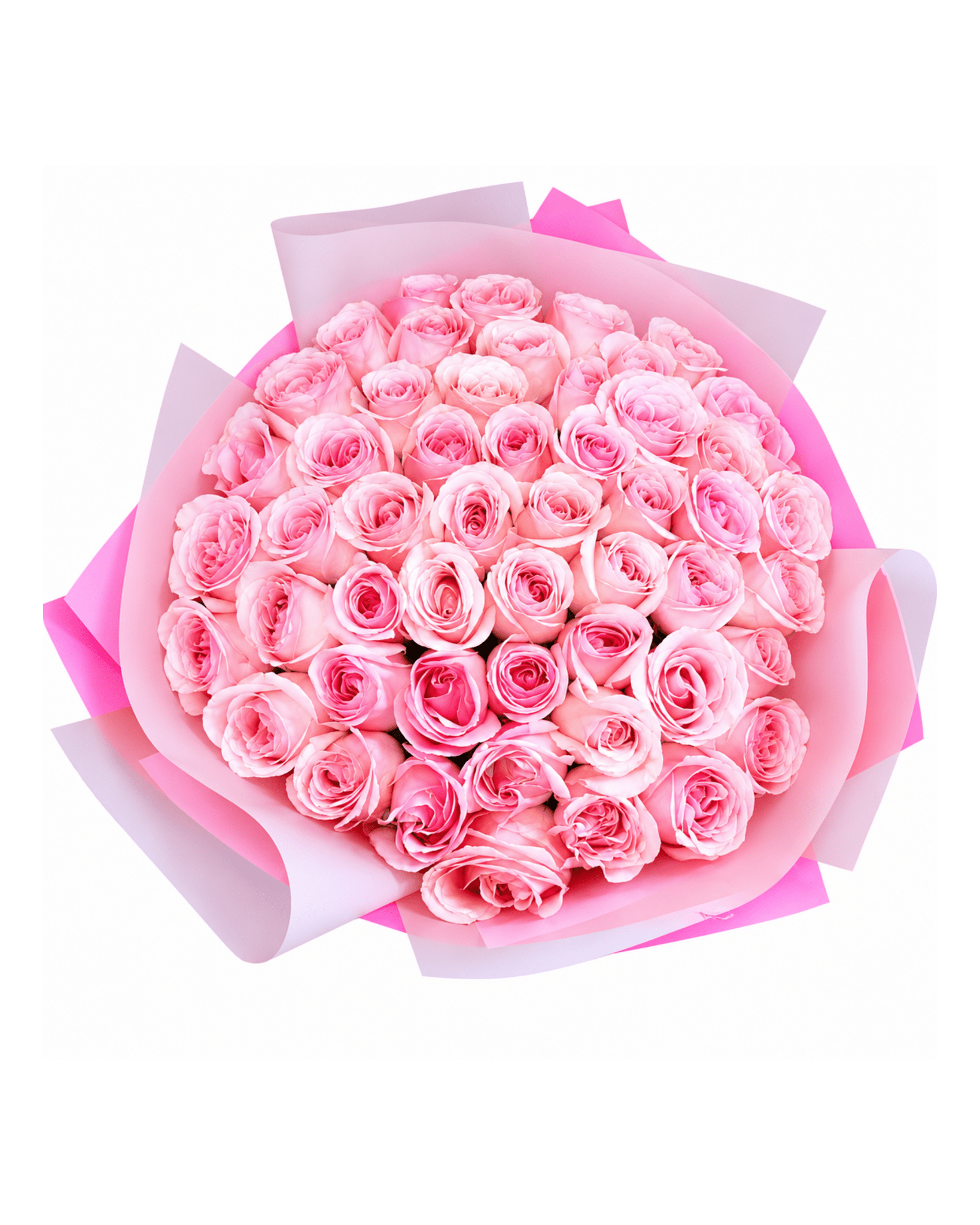 50 Pink Roses Luxury Bouquet - Landen’s Flowers