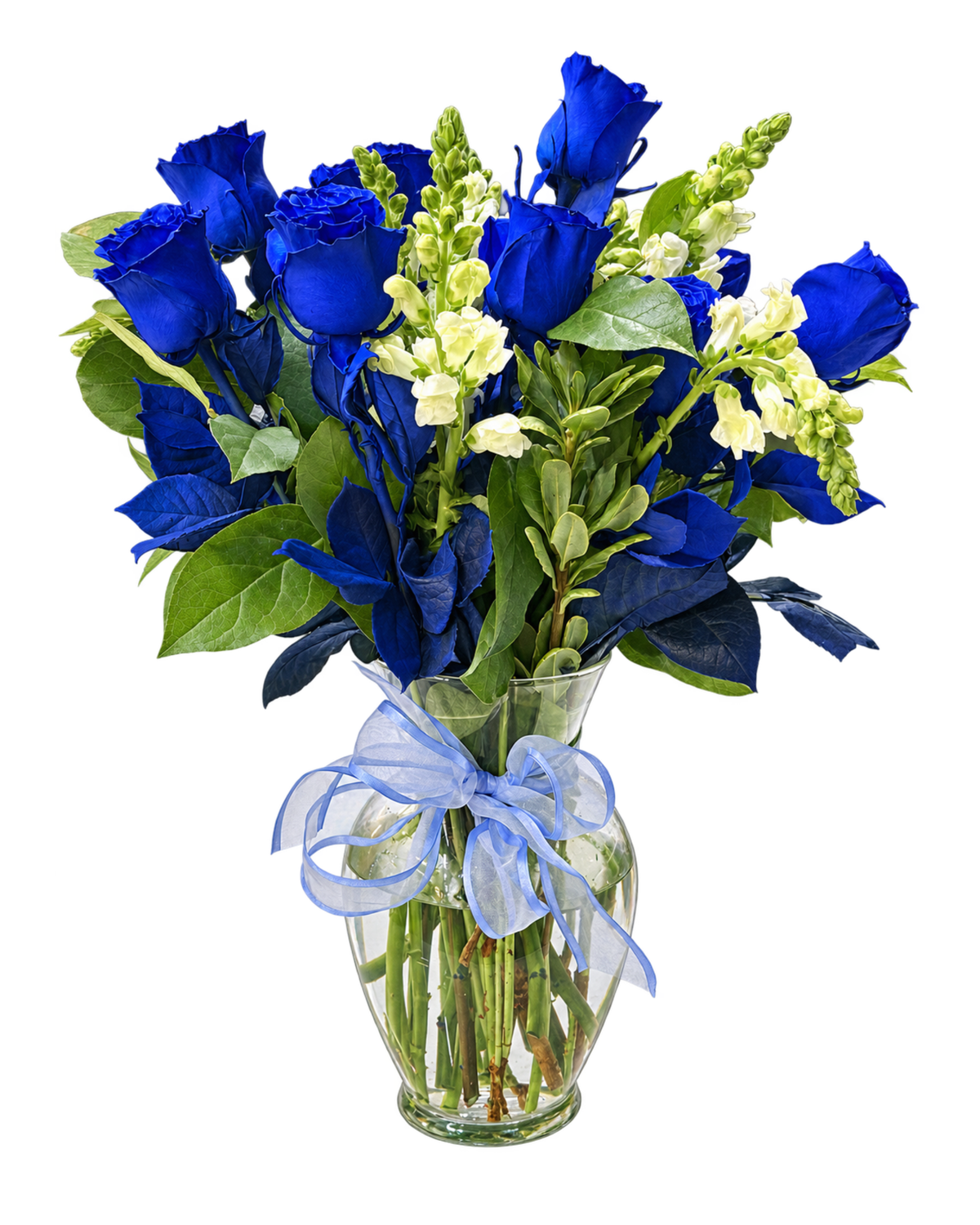 Blue Rose Arrangement with Vase