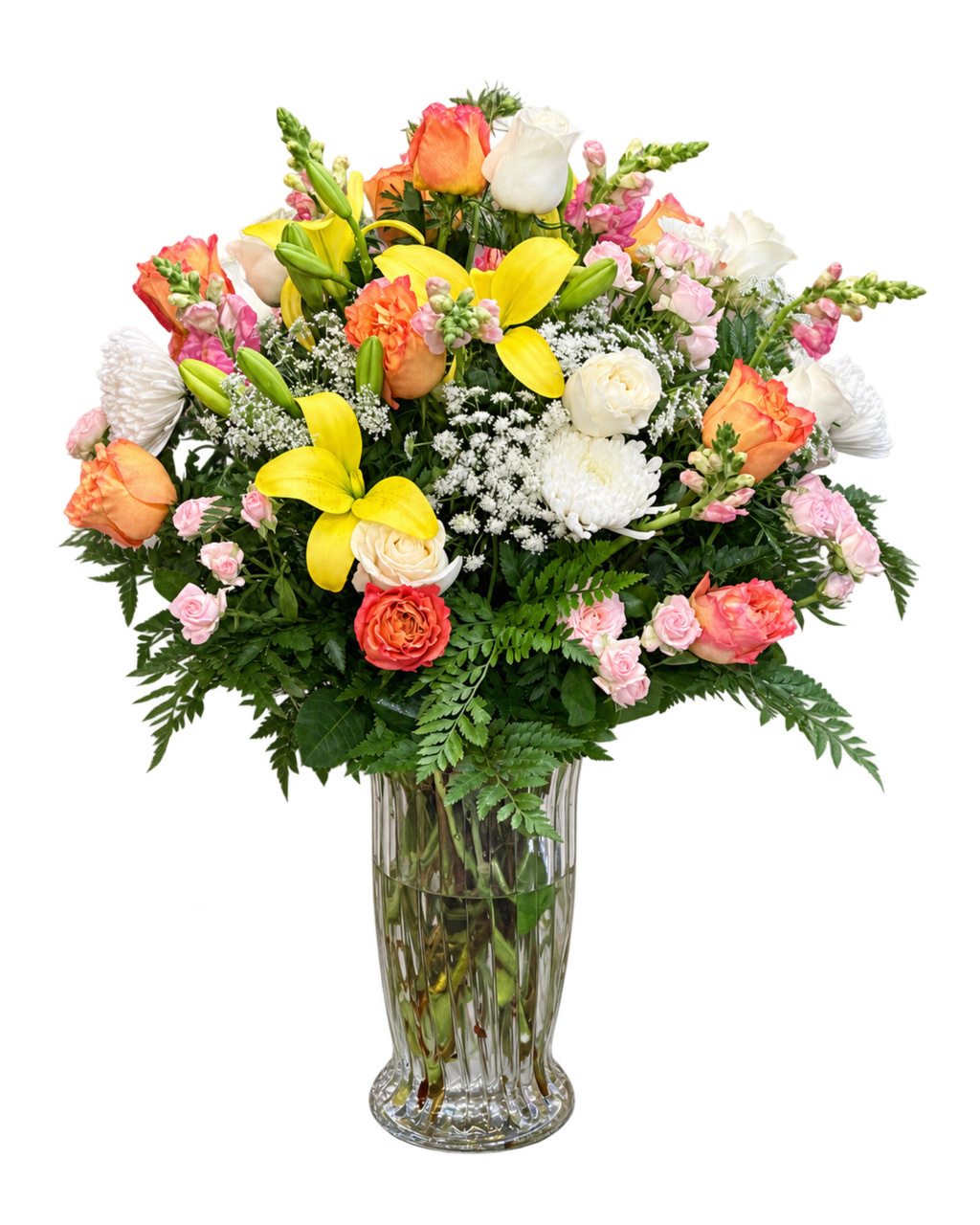 Bright & Cheerful Mixed Flower Arrangement with Vase - Landen’s Flowers