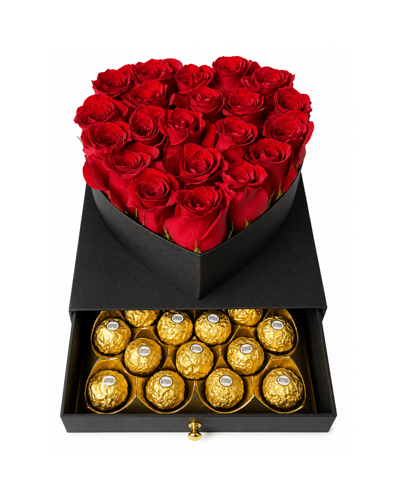Heart Rose Box with 24 Ferrero Rocher - Landen’s Flowers