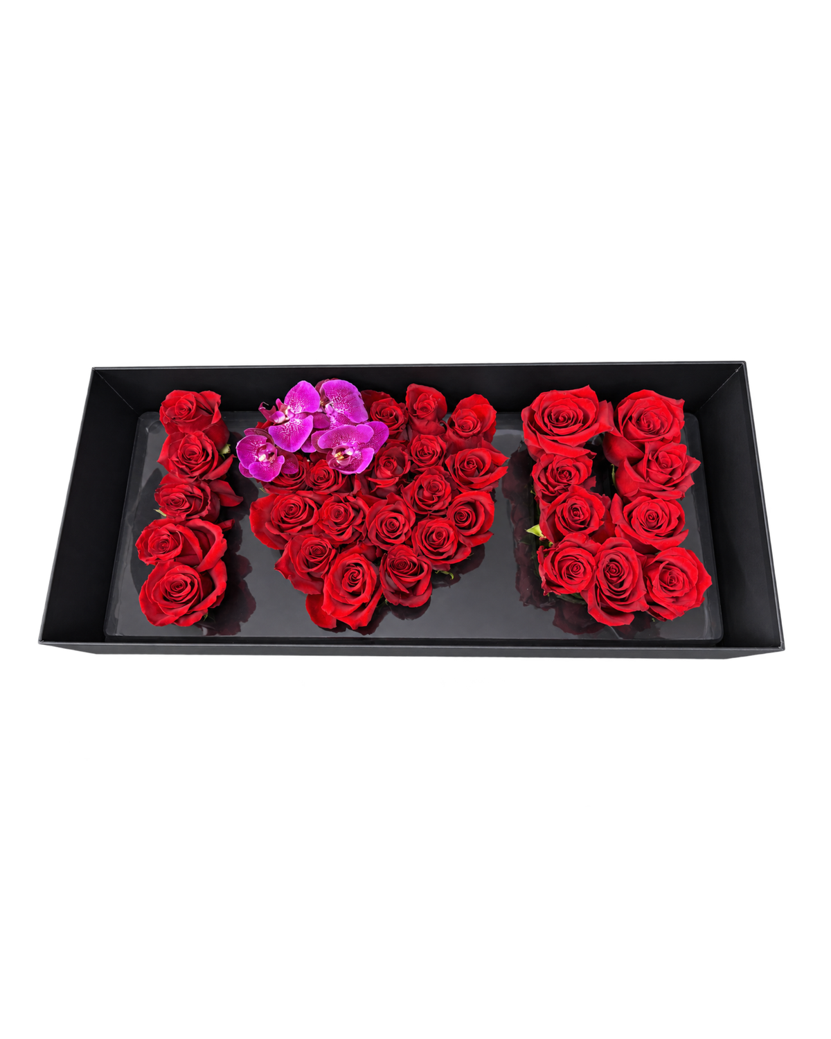 I Love You Rose Box with Orchids