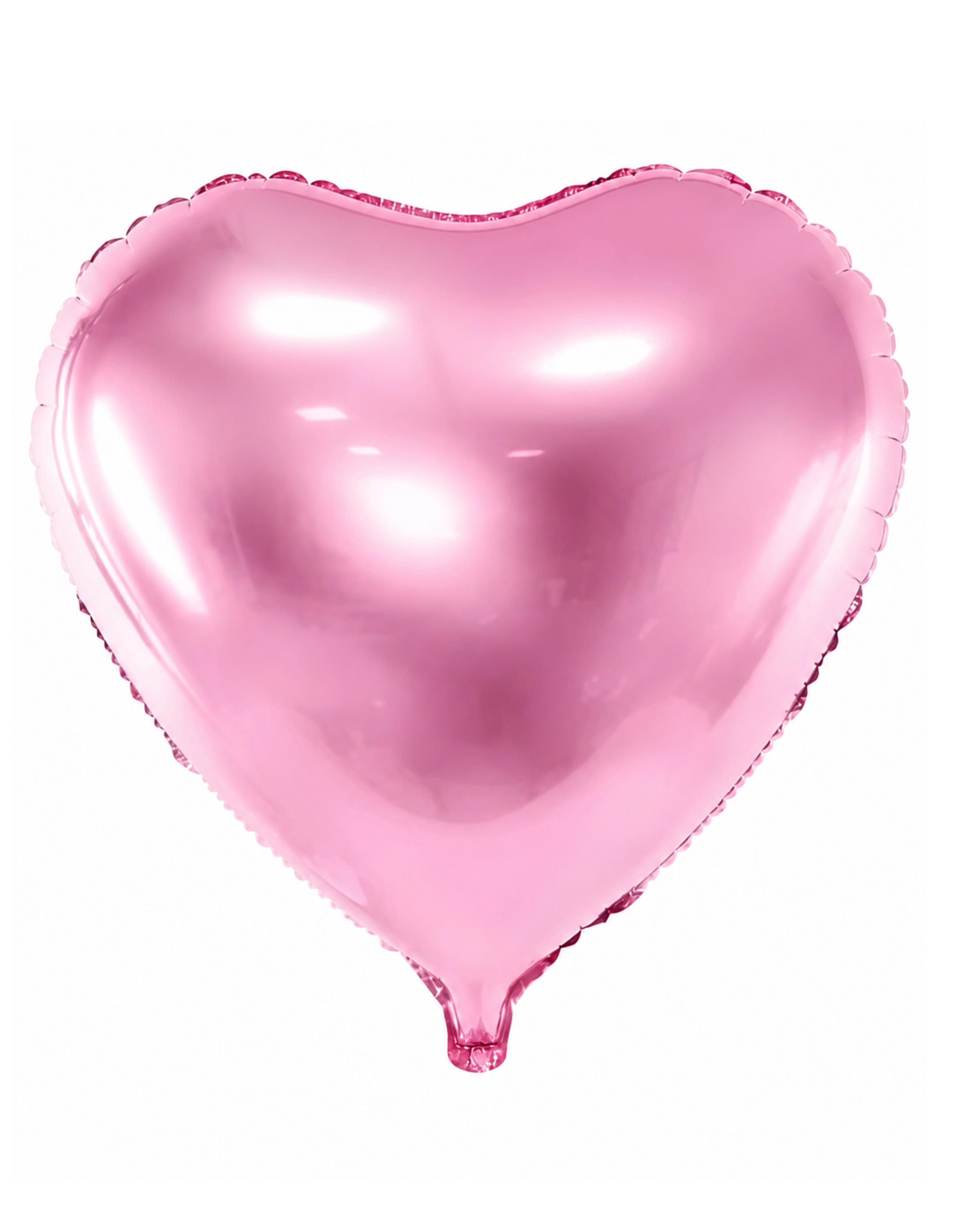 Pink heart-shaped balloon on a white background