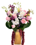 Pink Rose & Mixed Bloom Arrangement with Vase - Landen’s Flowers
