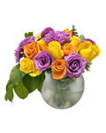Purple & Yellow Rose Arrangement with Vase - Landen’s Flowers