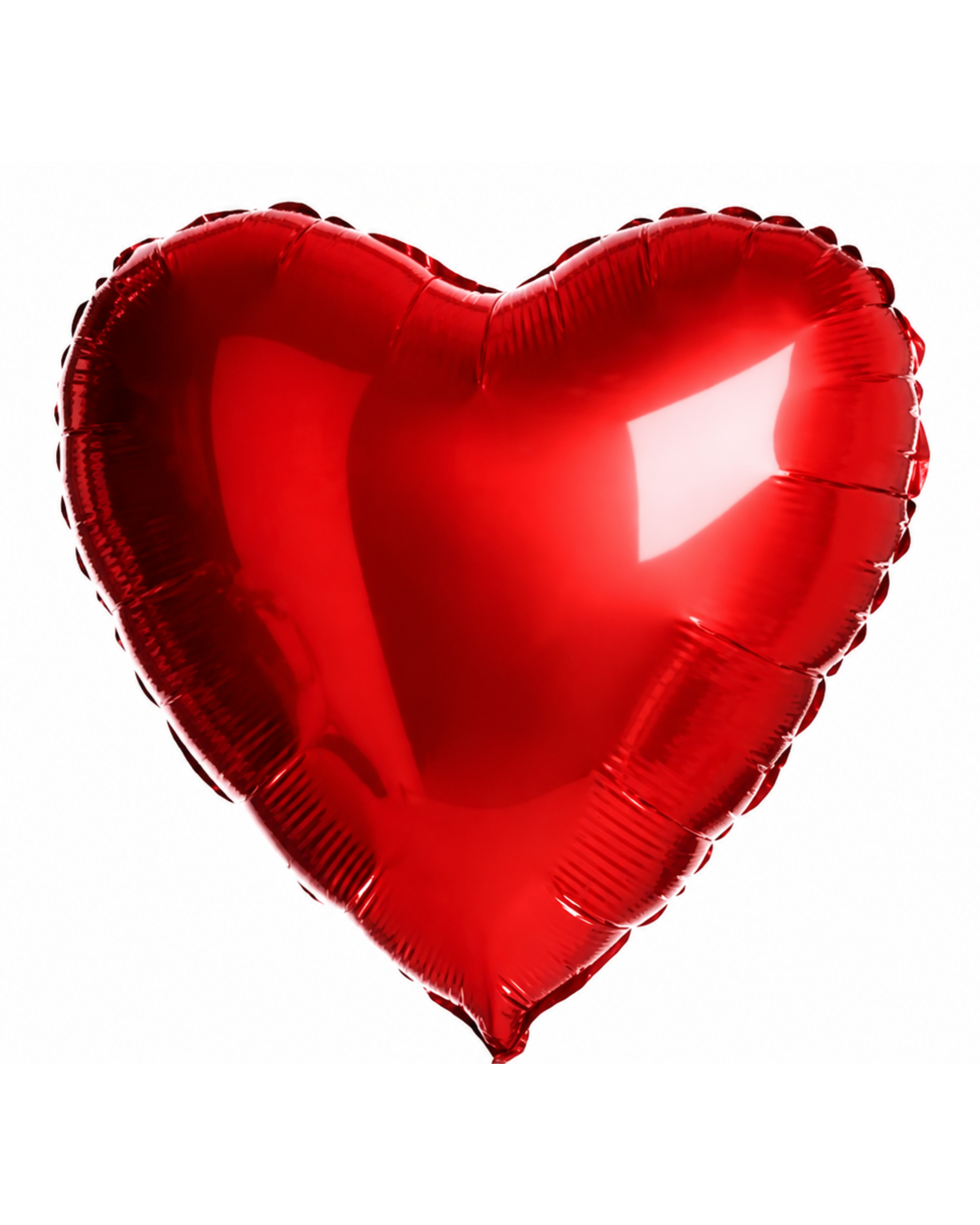 Red heart-shaped balloon on a white background
