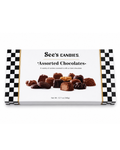 Box of See's Candies Assorted Chocolates on a white background
