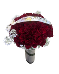 (Special Offer) Happy Birthday 50 Rose Arrangement W/ Vase