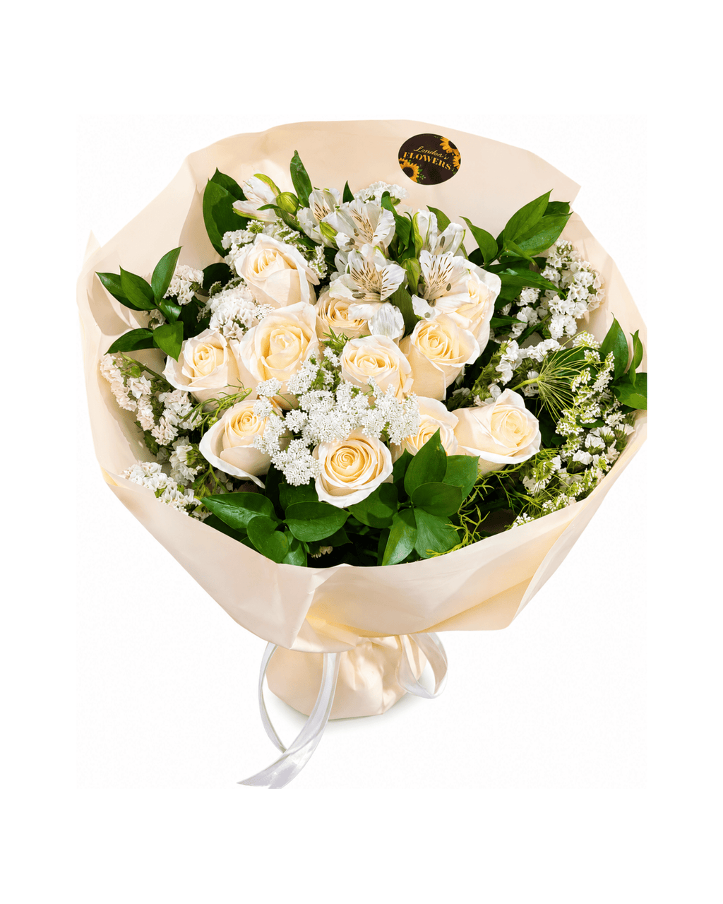 White Rose & Alstroemeria Bouquet - Landen’s Flowers
