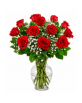Classic Dozen Red Roses w/ Vase - Landen’s Flowers