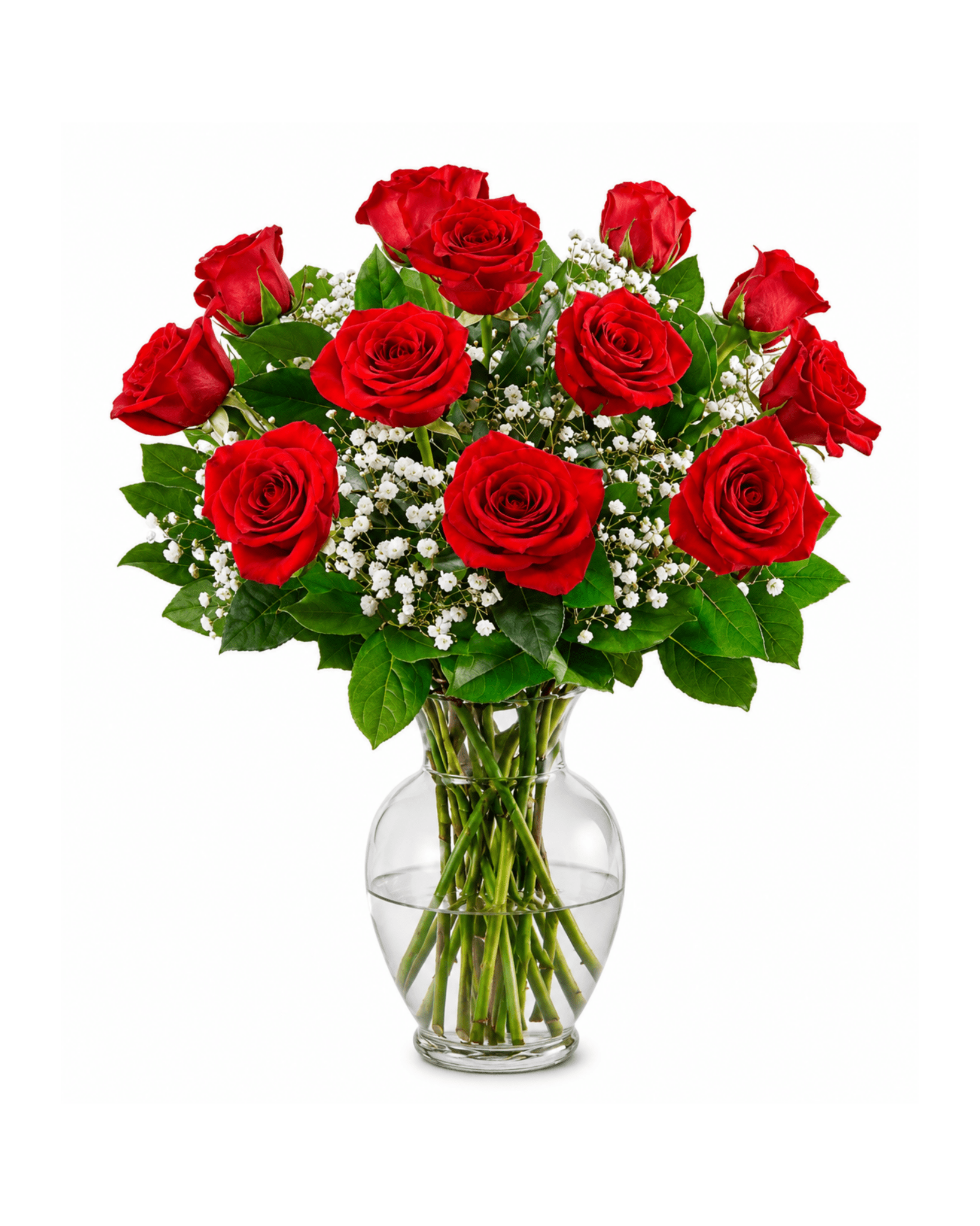 Classic Dozen Red Roses w/ Vase - Landen’s Flowers