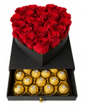 Heart Rose Box with 24 Ferrero Rocher - Landen’s Flowers