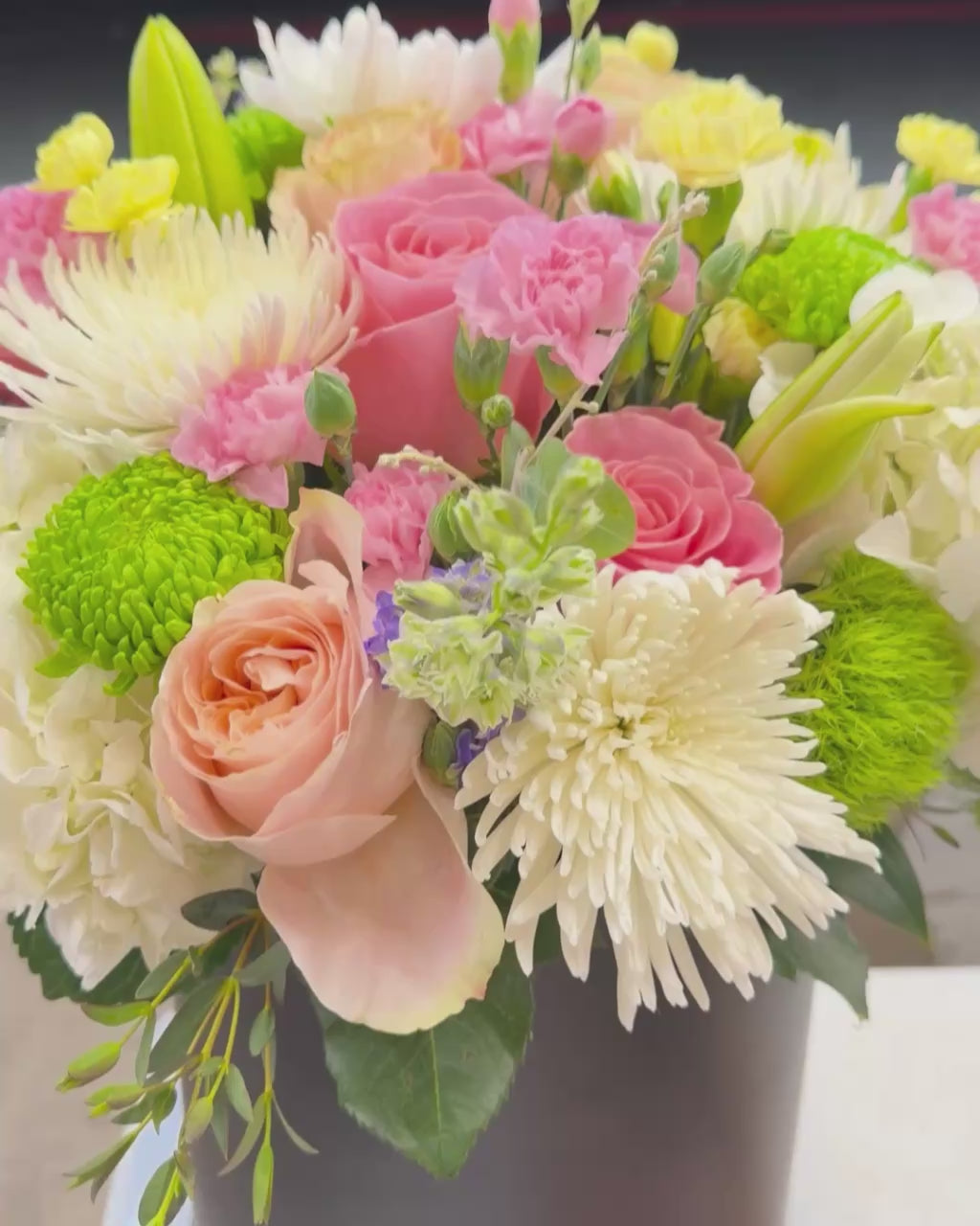 Mixed Flower Hat Box Arrangement