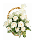 White Rose Basket - Landen’s Flowers